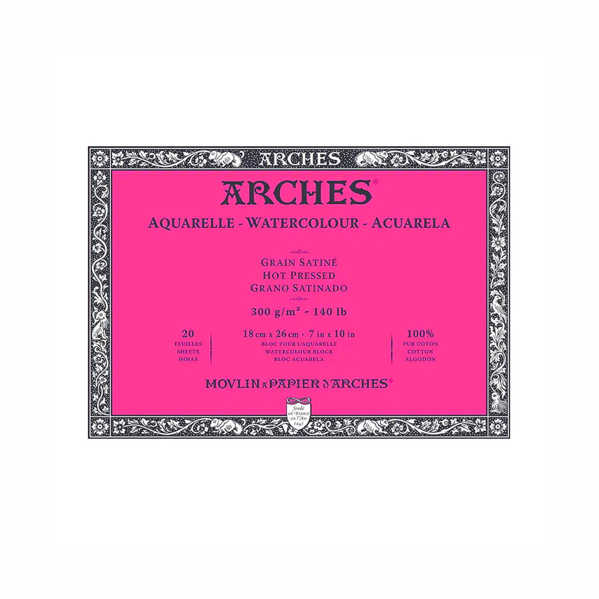 Bloco de Papel para Aquarela Arches TS 300g/m² 18X26cm 20 Folhas
